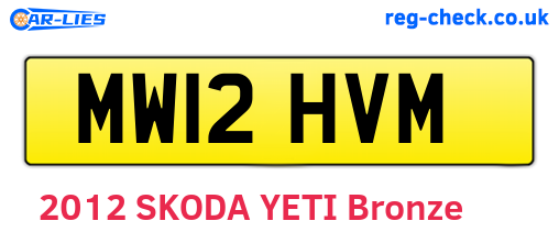 MW12HVM are the vehicle registration plates.