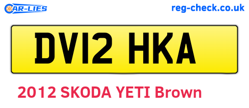 DV12HKA are the vehicle registration plates.
