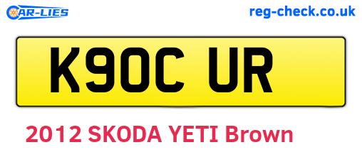 K90CUR are the vehicle registration plates.