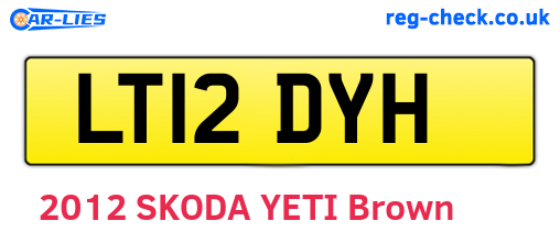 LT12DYH are the vehicle registration plates.