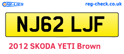NJ62LJF are the vehicle registration plates.