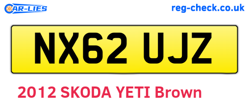 NX62UJZ are the vehicle registration plates.