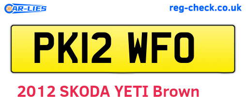 PK12WFO are the vehicle registration plates.