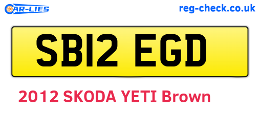 SB12EGD are the vehicle registration plates.