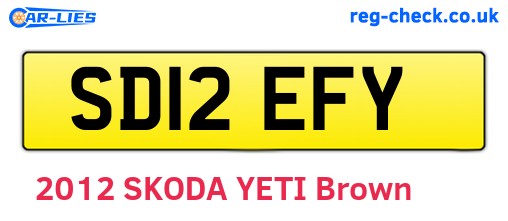 SD12EFY are the vehicle registration plates.