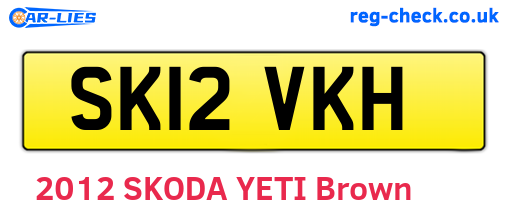 SK12VKH are the vehicle registration plates.