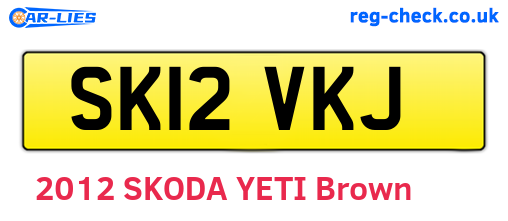 SK12VKJ are the vehicle registration plates.
