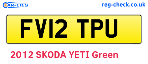 FV12TPU are the vehicle registration plates.