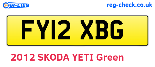 FY12XBG are the vehicle registration plates.