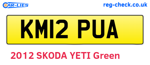 KM12PUA are the vehicle registration plates.
