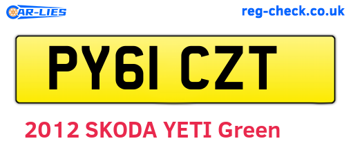 PY61CZT are the vehicle registration plates.