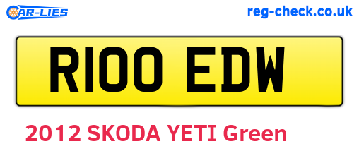 R100EDW are the vehicle registration plates.