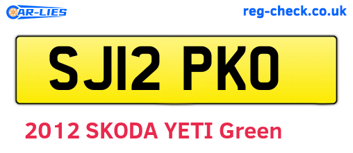 SJ12PKO are the vehicle registration plates.