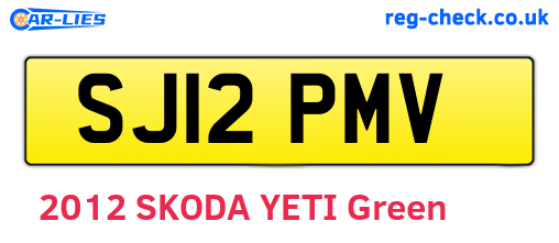 SJ12PMV are the vehicle registration plates.