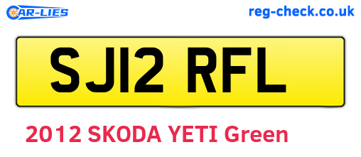SJ12RFL are the vehicle registration plates.