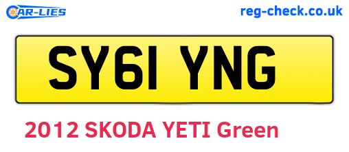 SY61YNG are the vehicle registration plates.