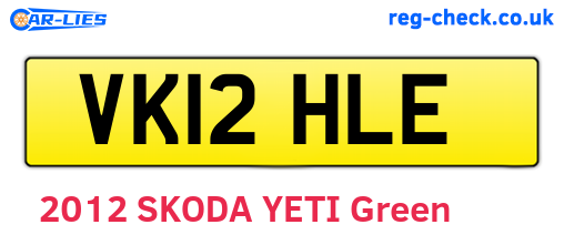 VK12HLE are the vehicle registration plates.