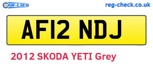 AF12NDJ are the vehicle registration plates.
