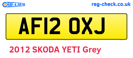 AF12OXJ are the vehicle registration plates.