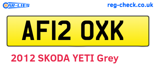 AF12OXK are the vehicle registration plates.