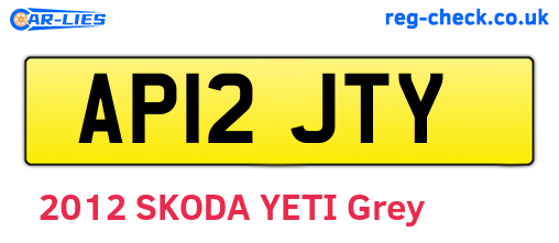 AP12JTY are the vehicle registration plates.