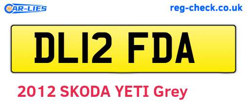 DL12FDA are the vehicle registration plates.