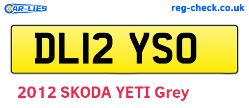 DL12YSO are the vehicle registration plates.