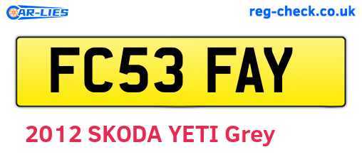 FC53FAY are the vehicle registration plates.