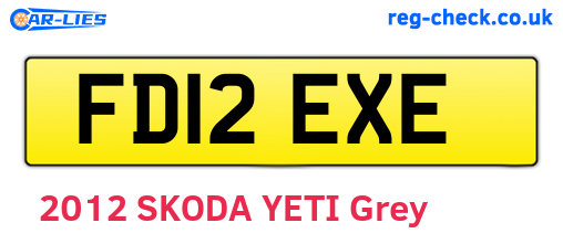 FD12EXE are the vehicle registration plates.