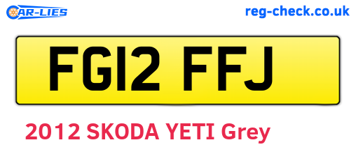 FG12FFJ are the vehicle registration plates.