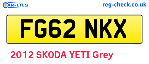 FG62NKX are the vehicle registration plates.