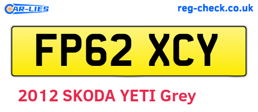 FP62XCY are the vehicle registration plates.