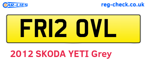 FR12OVL are the vehicle registration plates.