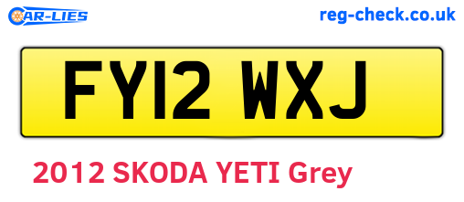 FY12WXJ are the vehicle registration plates.