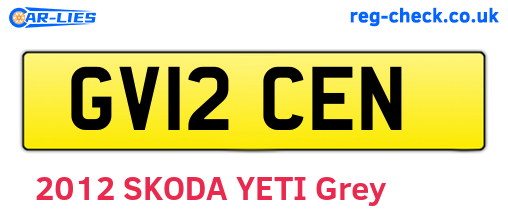 GV12CEN are the vehicle registration plates.