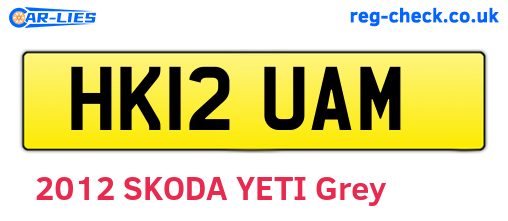 HK12UAM are the vehicle registration plates.