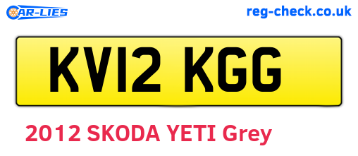KV12KGG are the vehicle registration plates.