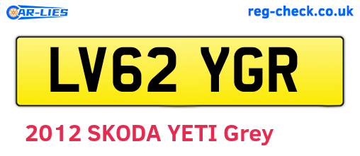 LV62YGR are the vehicle registration plates.