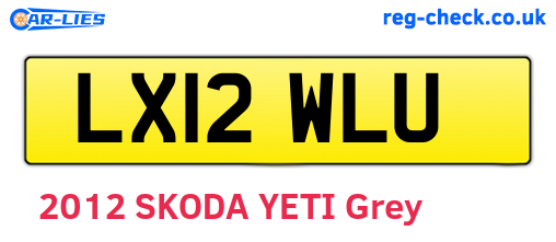 LX12WLU are the vehicle registration plates.