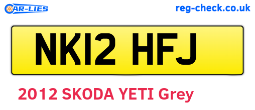 NK12HFJ are the vehicle registration plates.