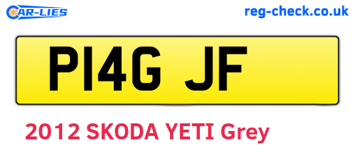 P14GJF are the vehicle registration plates.