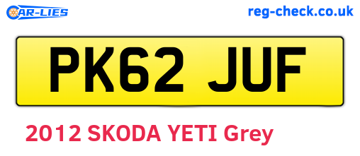 PK62JUF are the vehicle registration plates.