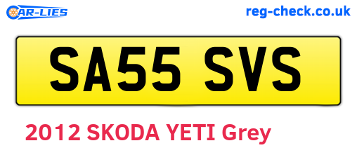 SA55SVS are the vehicle registration plates.
