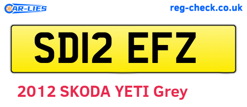SD12EFZ are the vehicle registration plates.