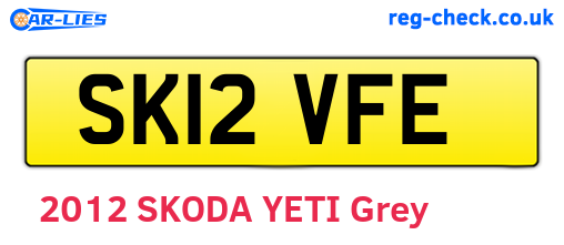 SK12VFE are the vehicle registration plates.