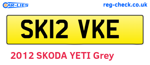 SK12VKE are the vehicle registration plates.