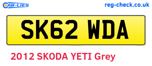 SK62WDA are the vehicle registration plates.