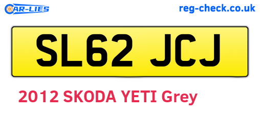 SL62JCJ are the vehicle registration plates.