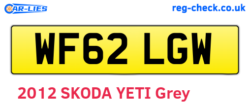 WF62LGW are the vehicle registration plates.