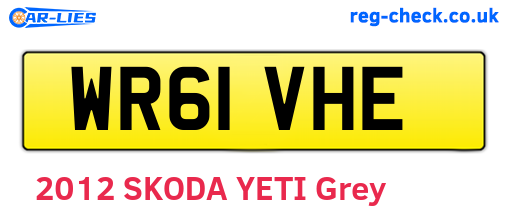 WR61VHE are the vehicle registration plates.